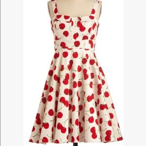 Cherry Vintage Retro Pin Up Style A-Line Dress